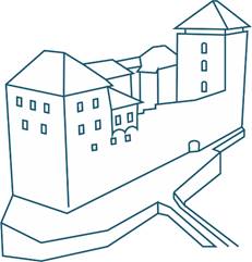 Drawing of the castle in Kaprun