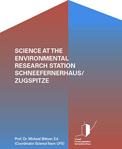 Das Bild zeigt den Buchdeckel mit Titel 'Science at the Environmental Research Station Schneefernerhaus: Zugspitze.' 